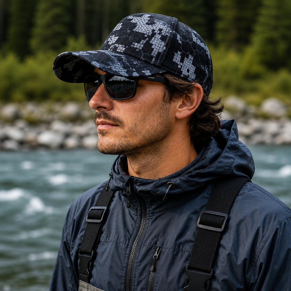 UNISPO-022 BLAK  Camo. Baseball Cap