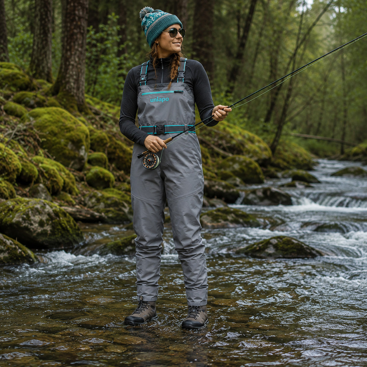 UNISPO-032 Aqua Lady's Stockingfoot Chest Wader