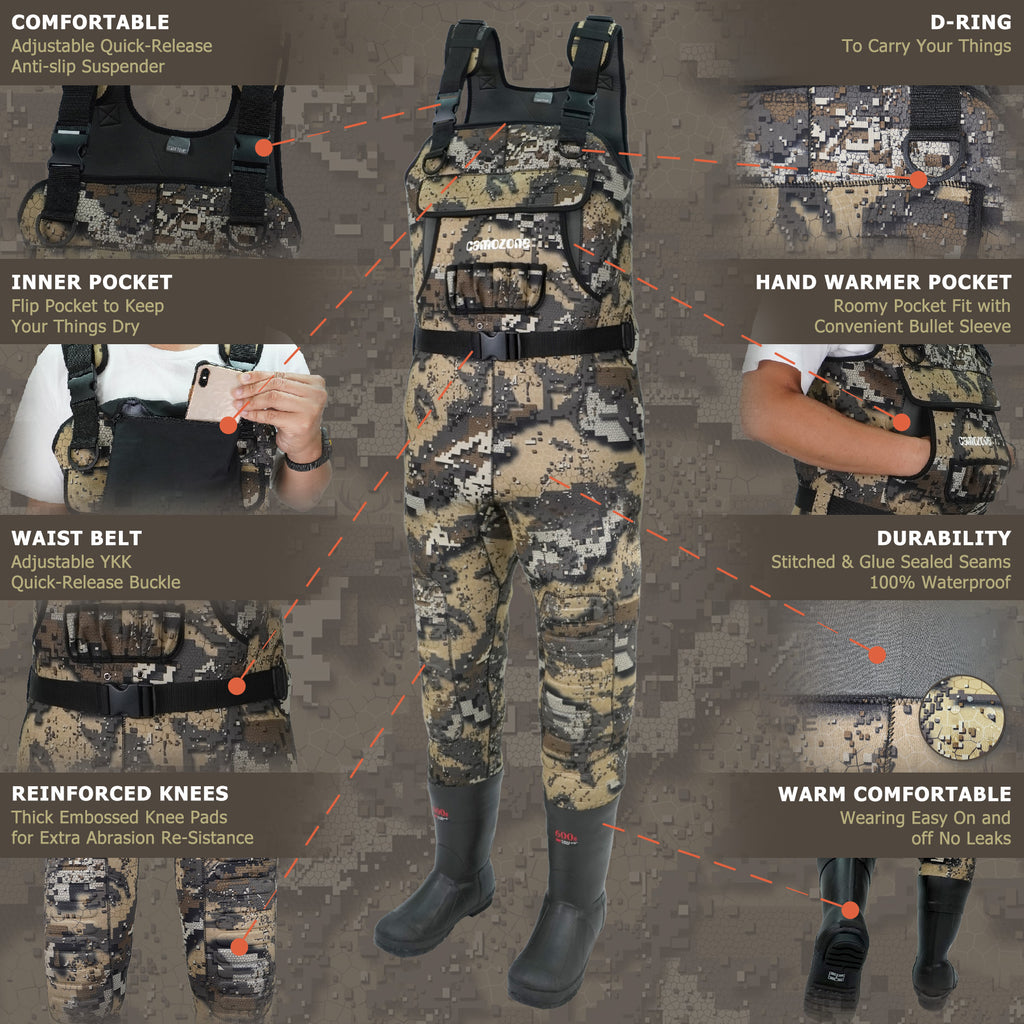 UNISPO-013 Bare Neoprene Bootfoot Chest Wader